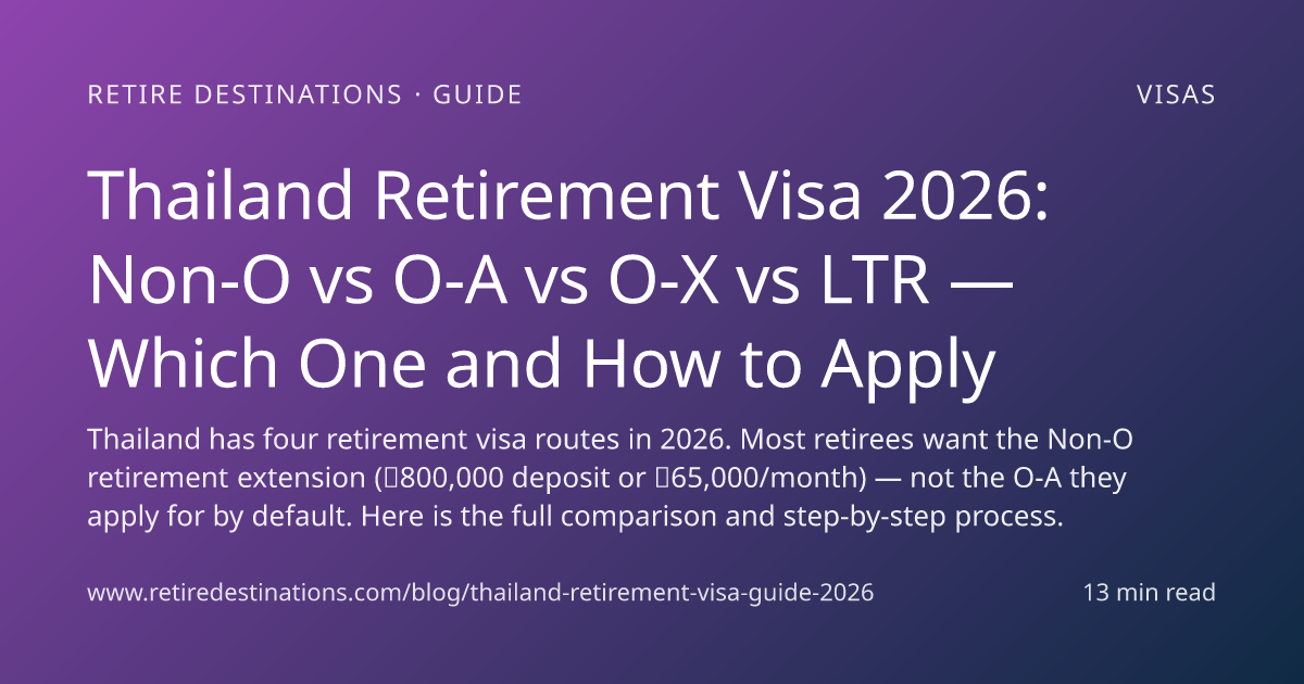 Thailand Retirement Visa 2026 — Requirements: ฿800K Deposit or ฿65K ...